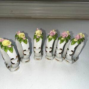 Vintage Dresden Porcelain napkin rings set of 6